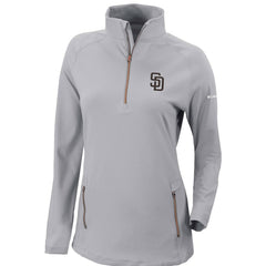 San Diego Padres Columbia Women's Omni-Wick Outward Nine Quarter-Zip Pullover Top - Gray - Columbia Online