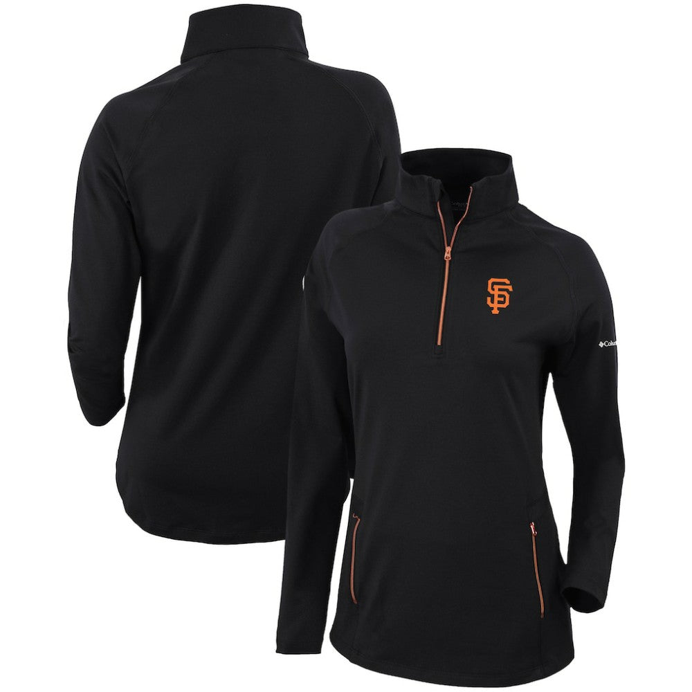 San Francisco Giants Columbia Women's Omni-Wick Outward Nine Quarter-Zip Pullover Top - Black - Columbia Sale