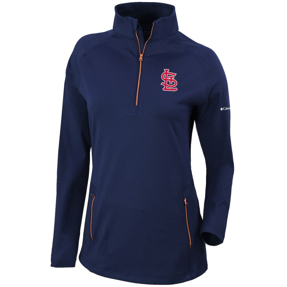 St. Louis Cardinals Columbia Women's Omni-Wick Outward Nine Quarter-Zip Pullover Top - Navy - Columbia on Sale