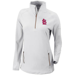 St. Louis Cardinals Columbia Women's Omni-Wick Outward Nine Quarter-Zip Pullover Top - White - Columbia Lifestyle