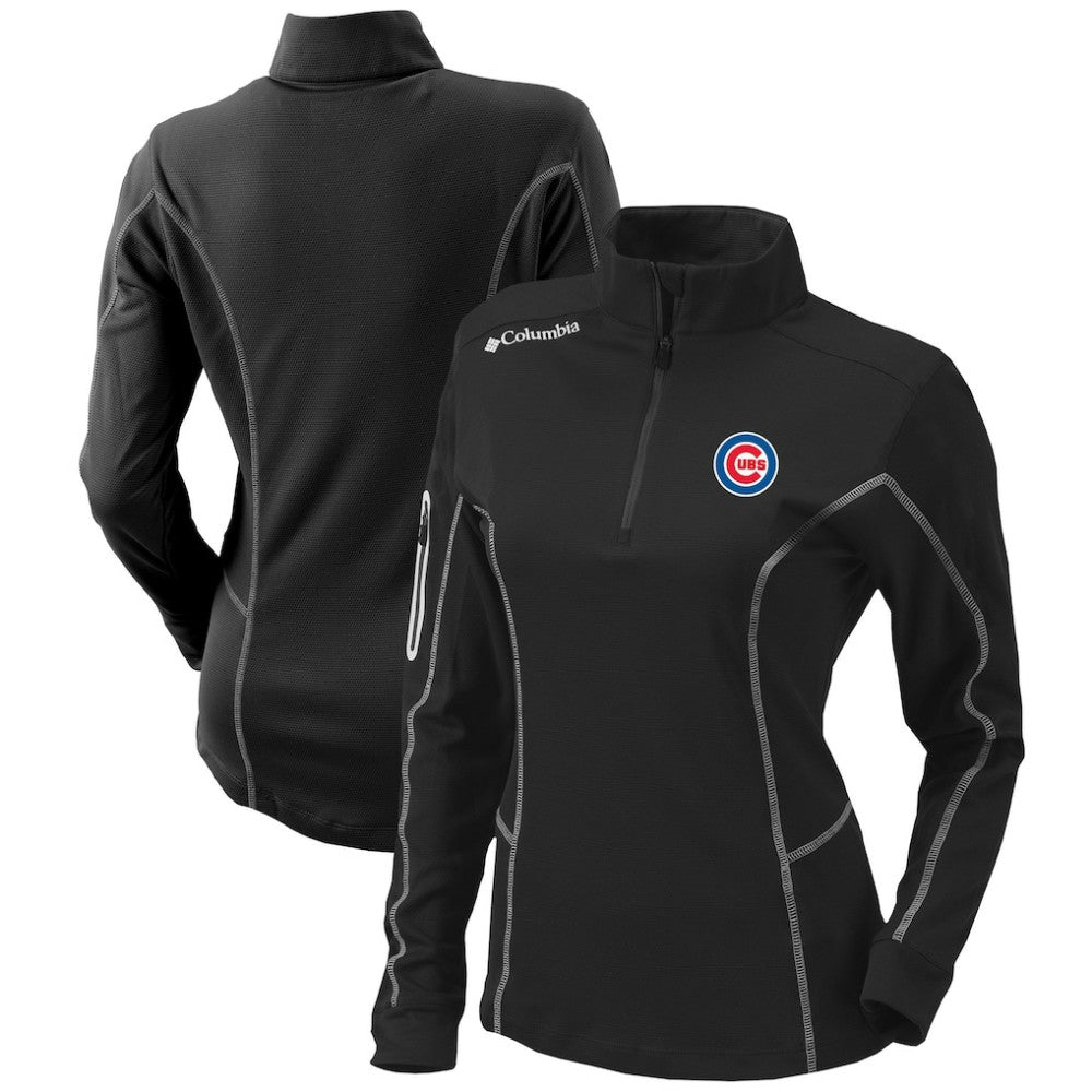 Chicago Cubs Columbia Women's Omni-Wick Shotgun Quarter-Zip Pullover Top - Black - Columbia Discount