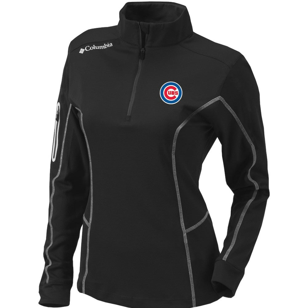 Chicago Cubs Columbia Women's Omni-Wick Shotgun Quarter-Zip Pullover Top - Black - Columbia Discount