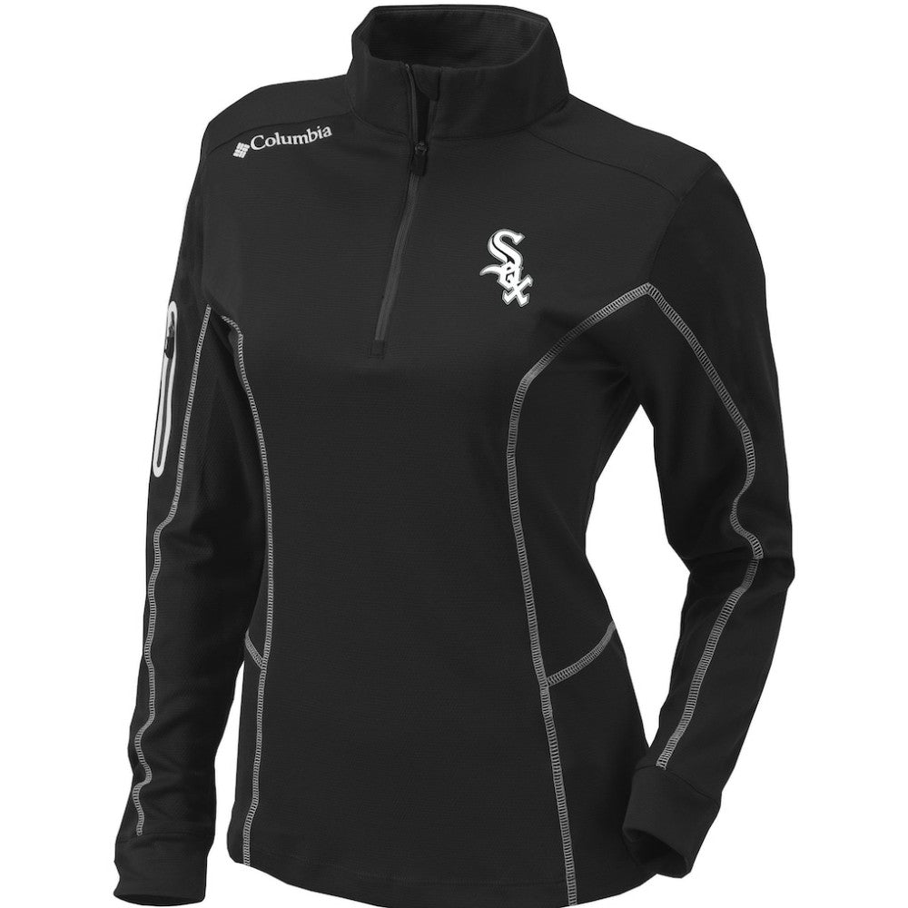 Chicago White Sox Columbia Women's Omni-Wick Shotgun Quarter-Zip Pullover Top - Black - Columbia on Sale