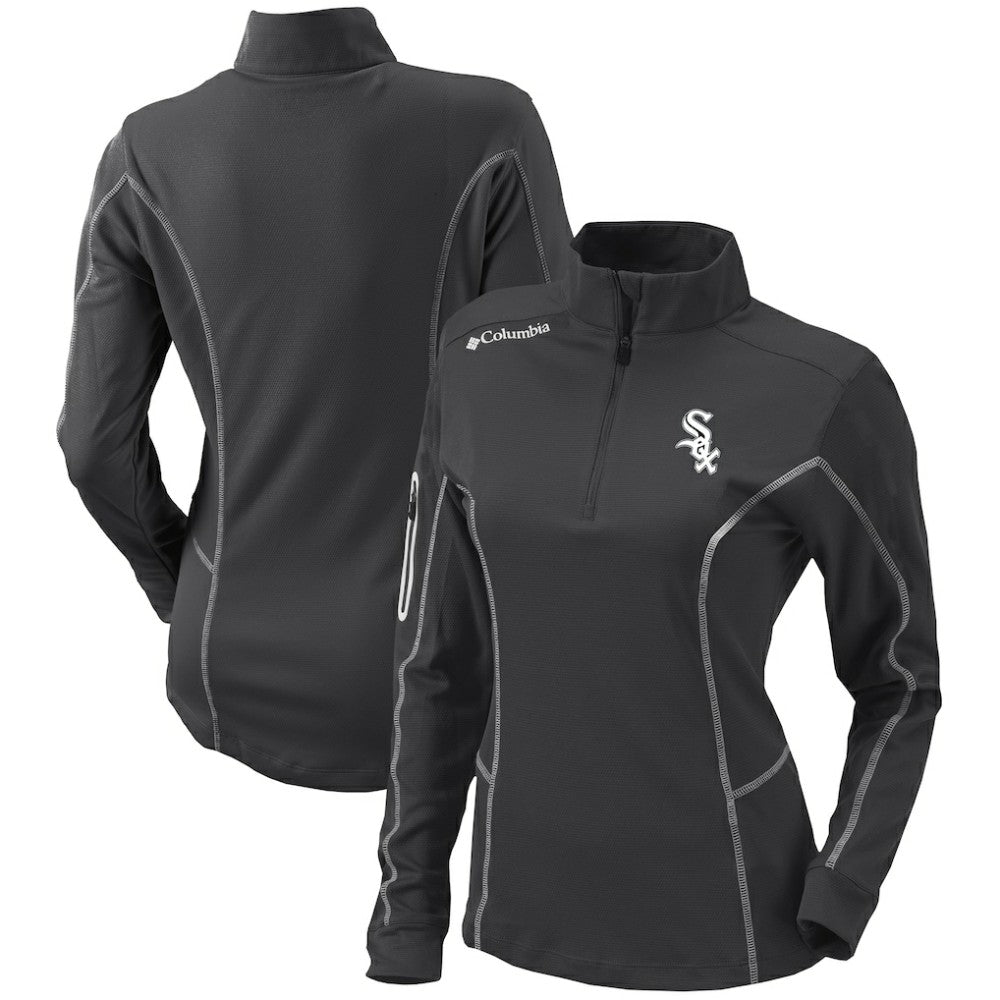 Chicago White Sox Columbia Women's Omni-Wick Shotgun Quarter-Zip Pullover Top - Charcoal - Columbia Lifestyle