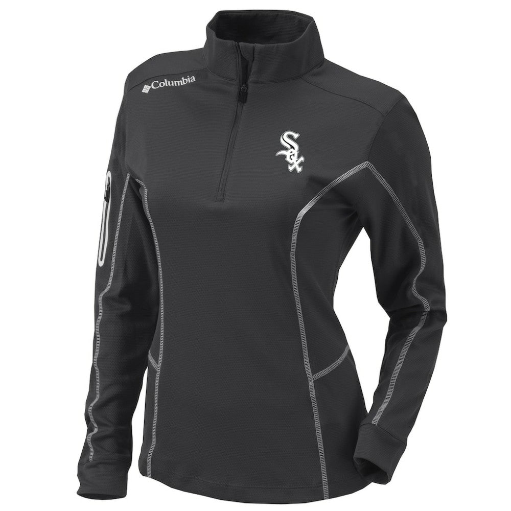 Chicago White Sox Columbia Women's Omni-Wick Shotgun Quarter-Zip Pullover Top - Charcoal - Columbia Lifestyle
