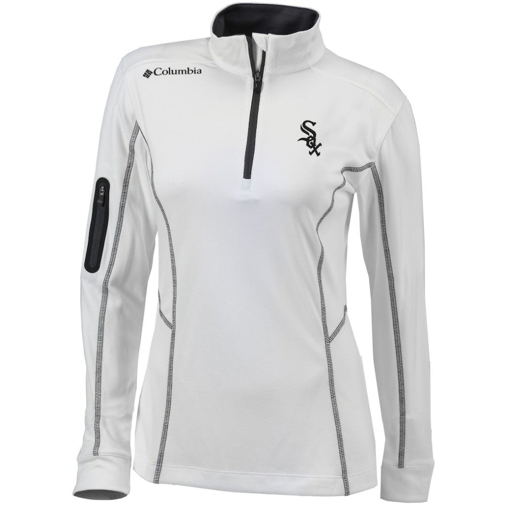 Chicago White Sox Columbia Women's Omni-Wick Shotgun Quarter-Zip Pullover Top - White - Columbia Sale