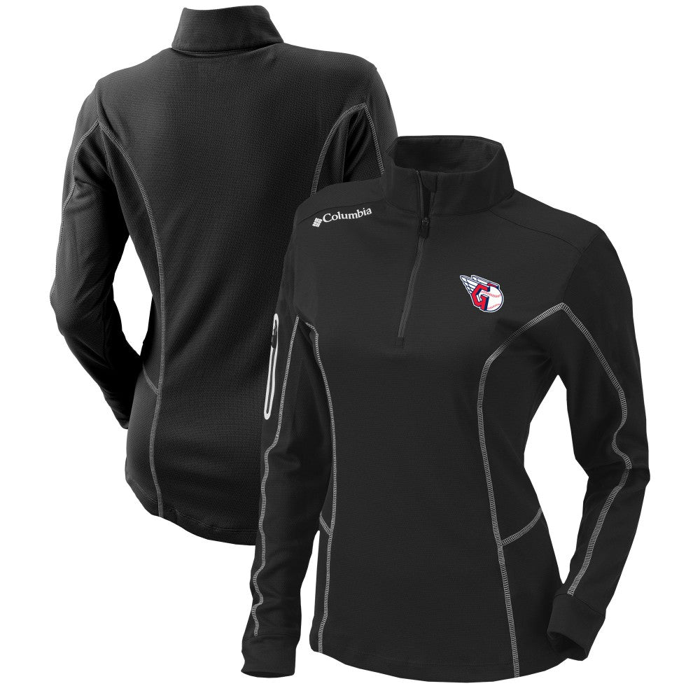 Cleveland Guardians Columbia Women's Omni-Wick Shotgun Quarter-Zip Pullover Top - Black - Columbia Discount