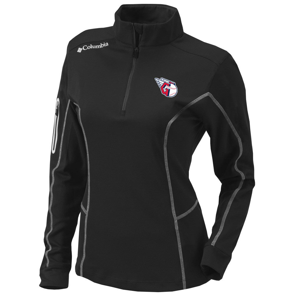 Cleveland Guardians Columbia Women's Omni-Wick Shotgun Quarter-Zip Pullover Top - Black - Columbia Discount