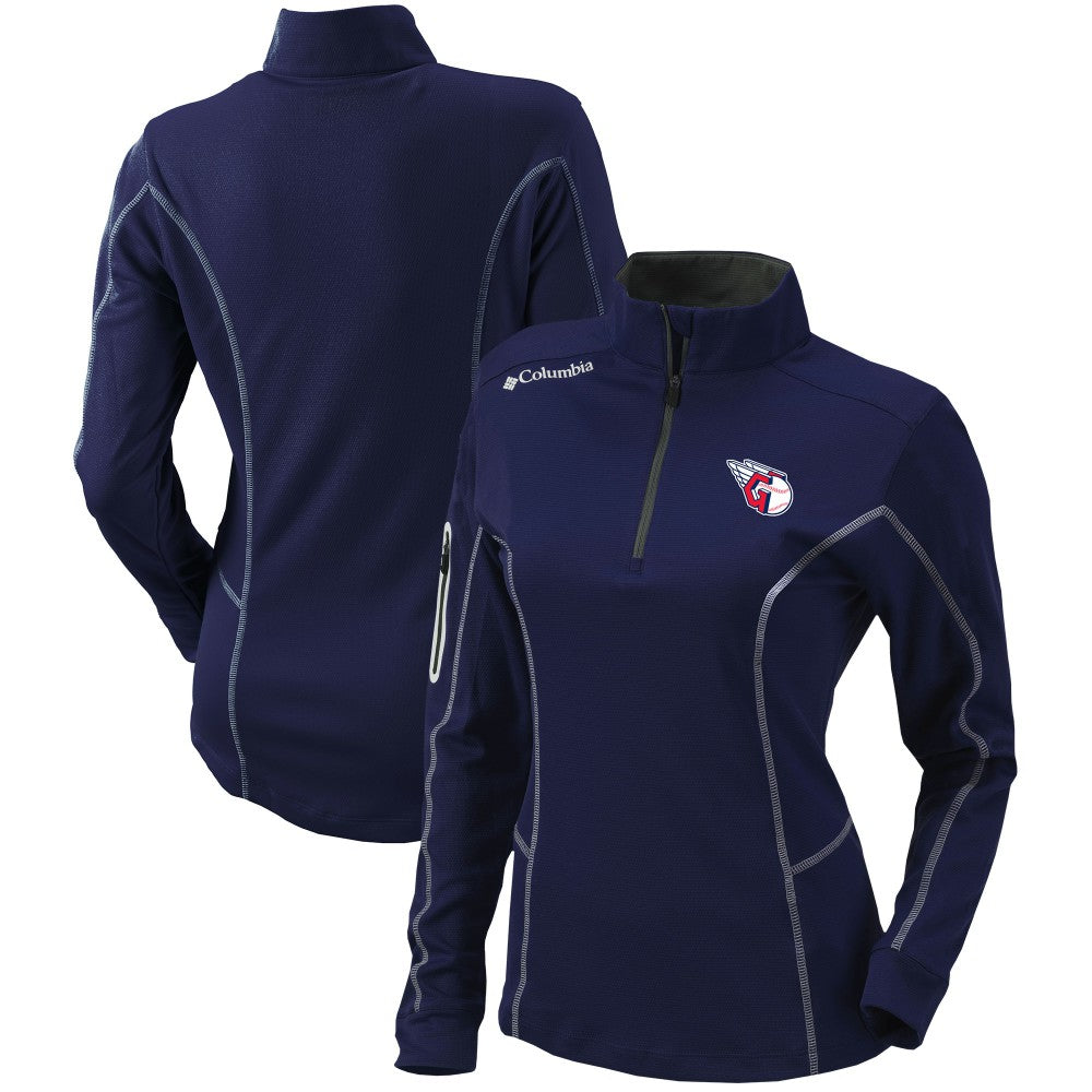 Cleveland Guardians Columbia Women's Omni-Wick Shotgun Quarter-Zip Pullover Top - Navy - Columbia Lifestyle