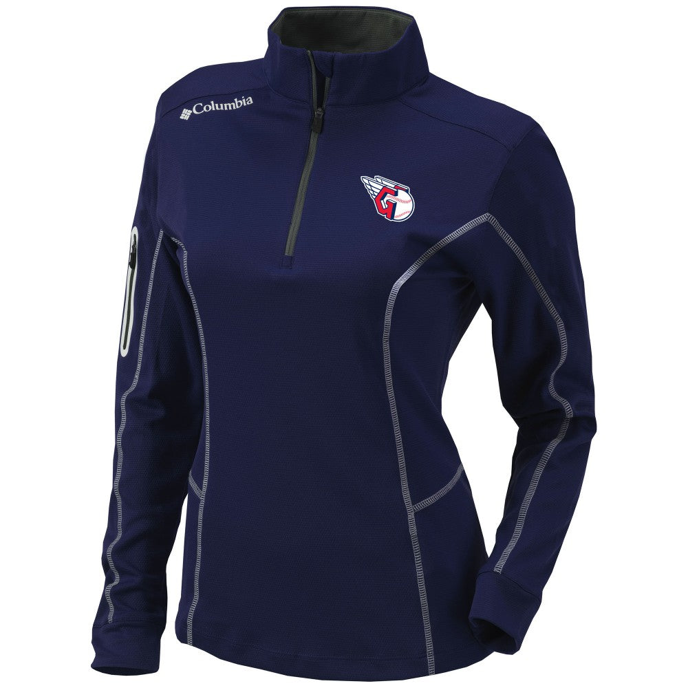 Cleveland Guardians Columbia Women's Omni-Wick Shotgun Quarter-Zip Pullover Top - Navy - Columbia Lifestyle