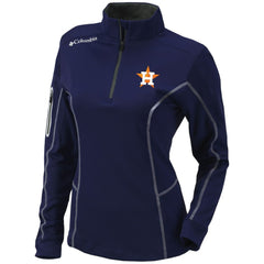 Houston Astros Columbia Women's Omni-Wick Shotgun Quarter-Zip Pullover Top - Navy - Columbia Discount