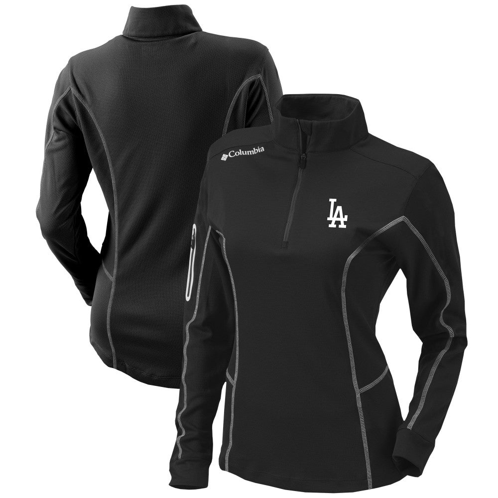 Los Angeles Dodgers Columbia Women's Omni-Wick Shotgun Quarter-Zip Pullover Top - Black - Columbia Lifestyle