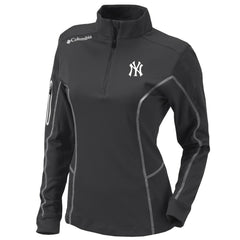 New York Yankees Columbia Women's Omni-Wick Shotgun Quarter-Zip Pullover Top - Charcoal - Columbia on Sale