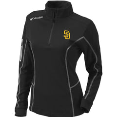 San Diego Padres Columbia Women's Omni-Wick Shotgun Quarter-Zip Pullover Top - Black - Columbia Sale