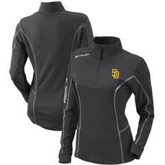 San Diego Padres Columbia Women's Omni-Wick Shotgun Quarter-Zip Pullover Top - Charcoal - Columbia Discount