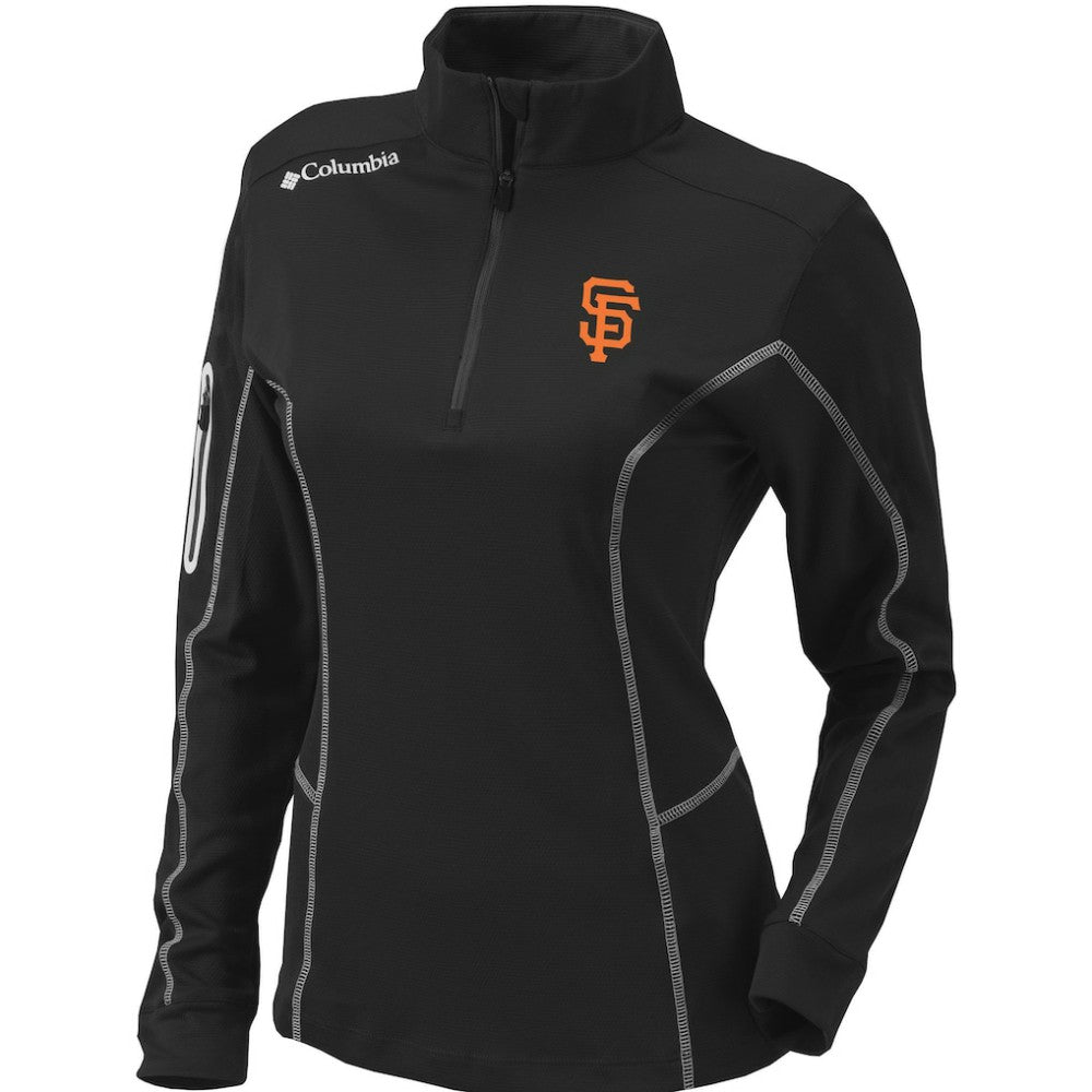 San Francisco Giants Columbia Women's Omni-Wick Shotgun Quarter-Zip Pullover Top - Black - Columbia on Sale