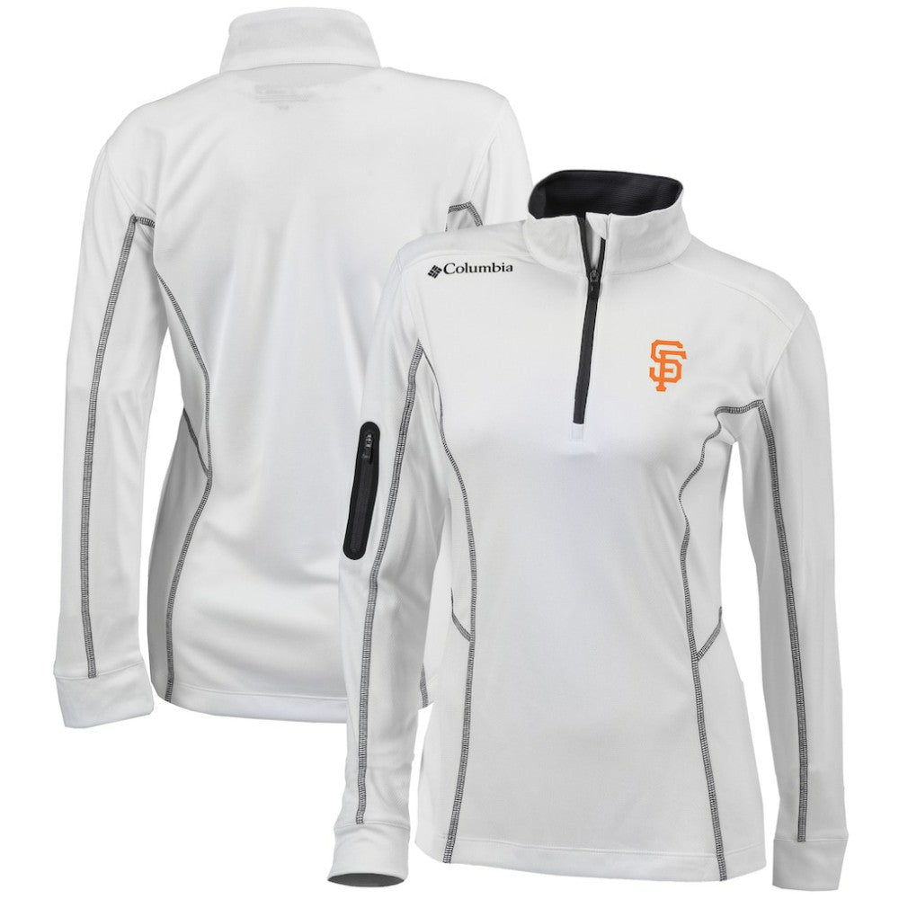 San Francisco Giants Columbia Women's Omni-Wick Shotgun Quarter-Zip Pullover Top - White - Columbia Discount