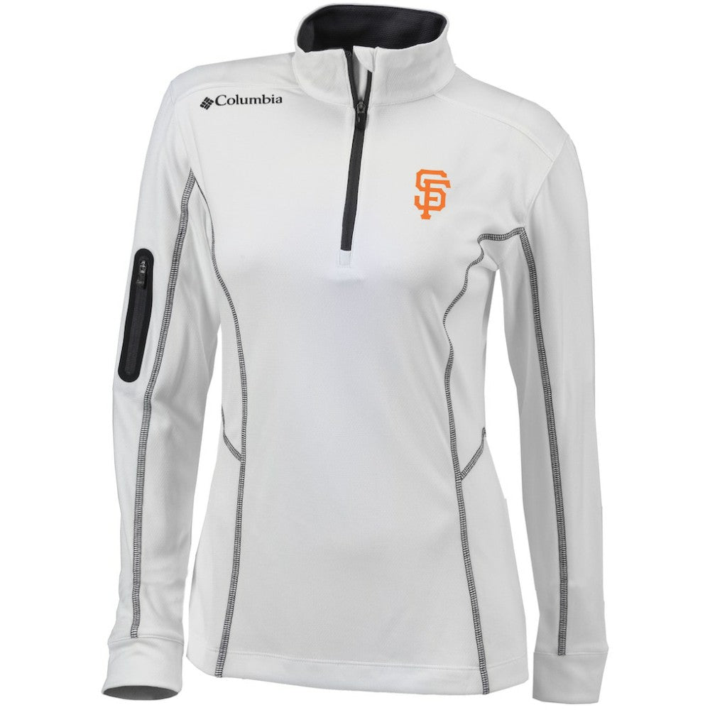 San Francisco Giants Columbia Women's Omni-Wick Shotgun Quarter-Zip Pullover Top - White - Columbia Discount