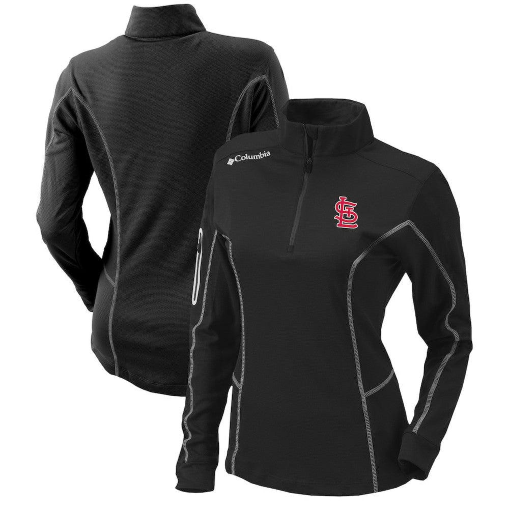 St. Louis Cardinals Columbia Women's Omni-Wick Shotgun Quarter-Zip Pullover Top - Black - Columbia Online