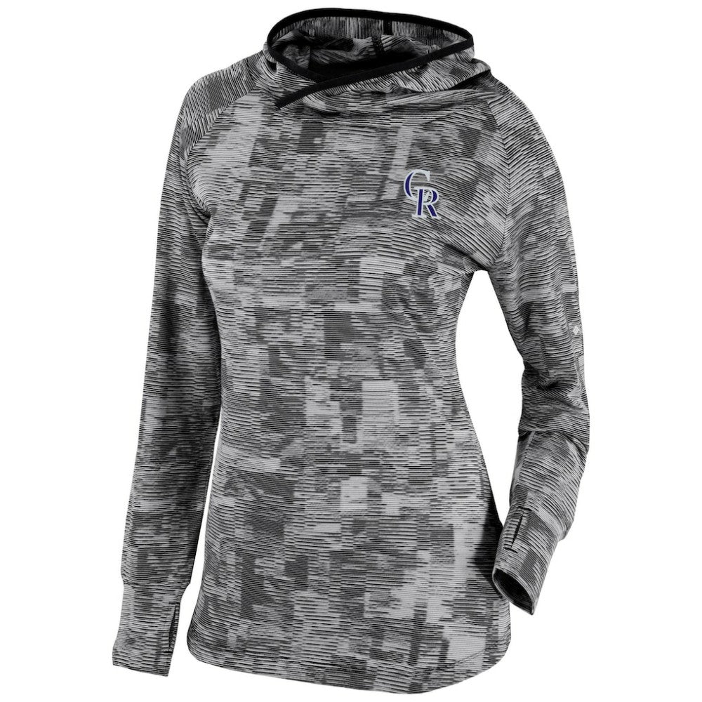 Colorado Rockies Columbia Women's Omni-Wick Sunday Ball Pullover Hoodie - Black - Columbia Sale