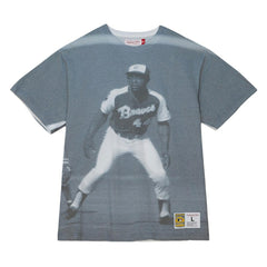Hank Aaron Atlanta Braves Mitchell & Ness Cooperstown Collection Highlight Sublimated Player Graphic T-Shirt - Mitchell & Ness Lifestyle