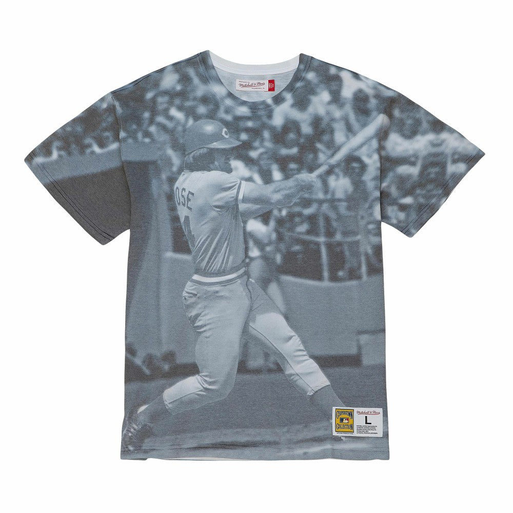 Pete Rose Cincinnati Reds Mitchell & Ness Cooperstown Collection Highlight Sublimated Player Graphic T-Shirt - Mitchell & Ness on Sale