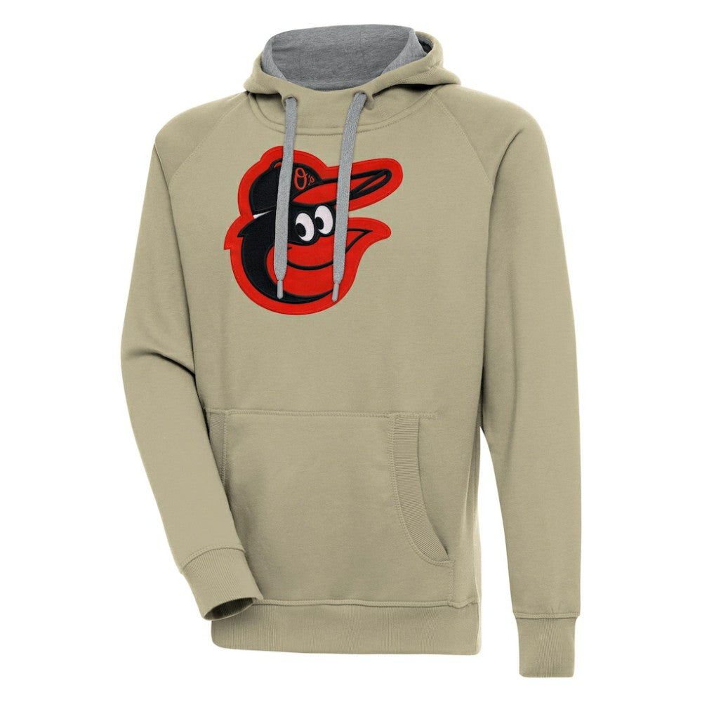 Baltimore Orioles Antigua Victory Pullover Hoodie - Khaki - MLB Lifestyle