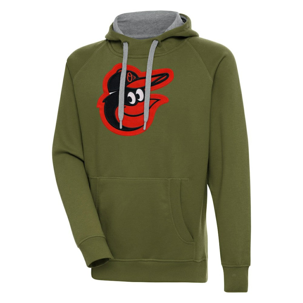 Baltimore Orioles Antigua Victory Pullover Hoodie - Olive - MLB Sale