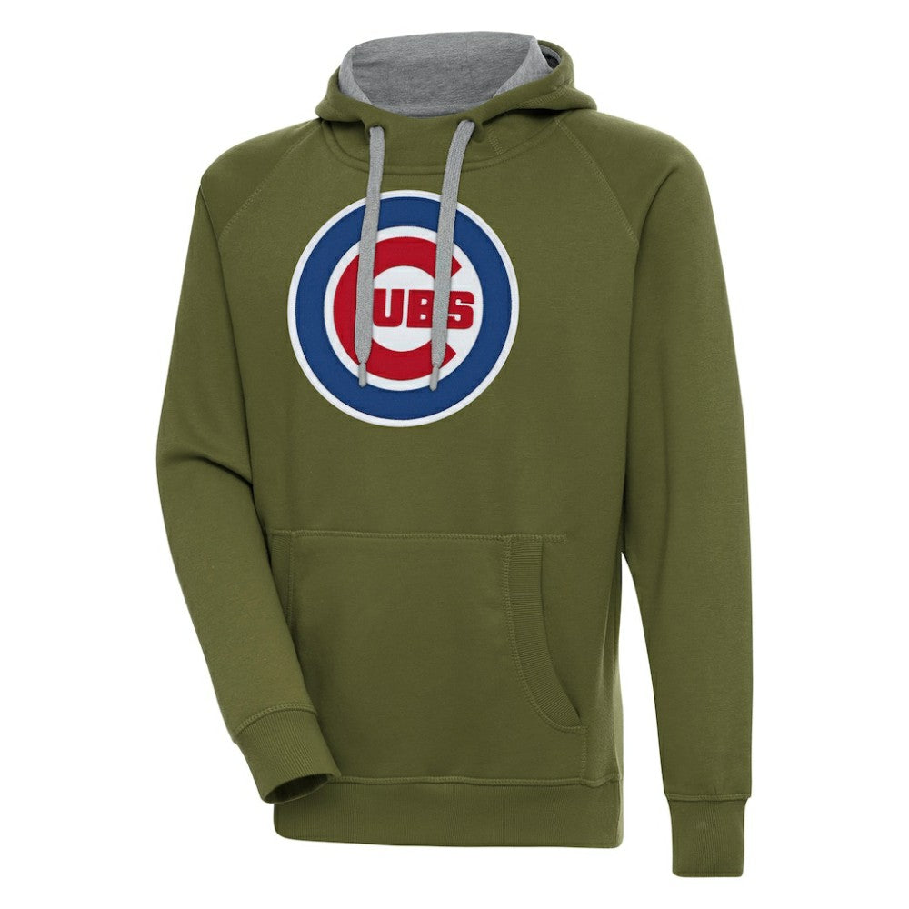 Chicago Cubs Antigua Victory Pullover Hoodie - Olive - MLB on Sale
