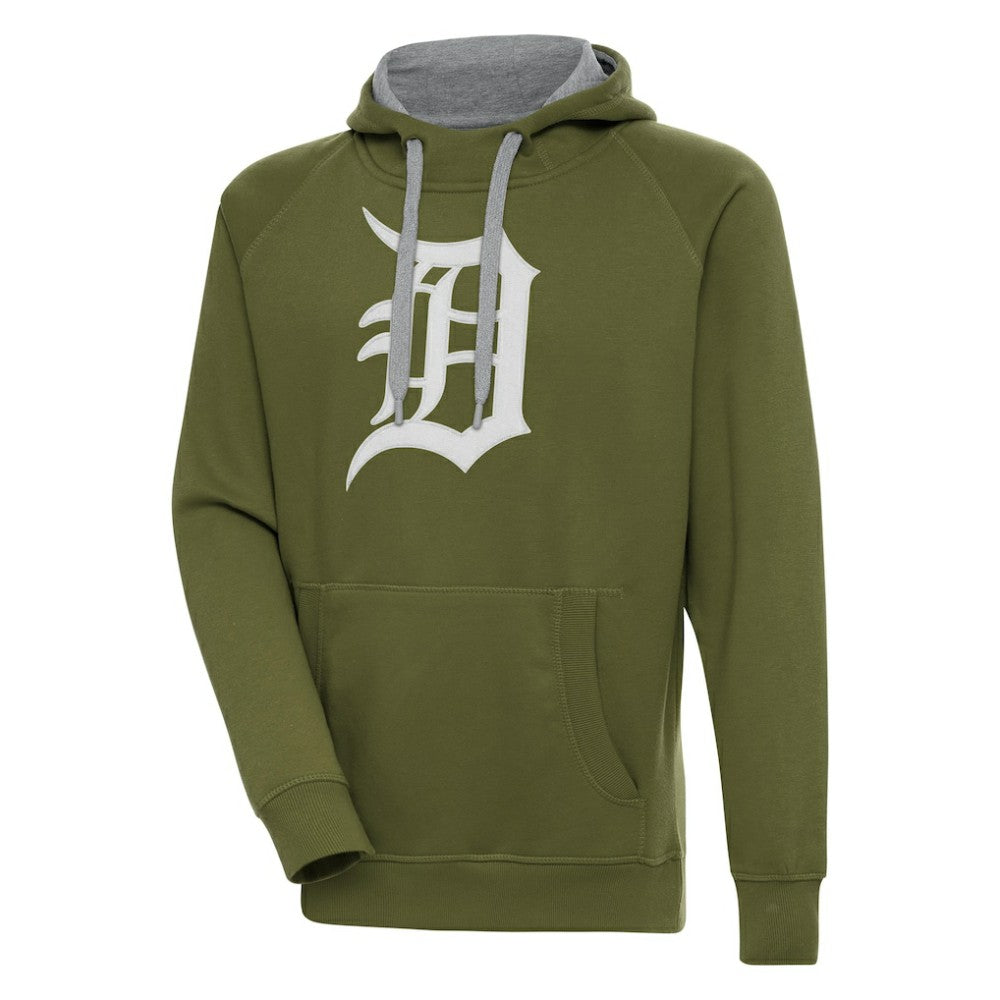 Detroit Tigers Antigua Victory Pullover Hoodie - Olive - MLB Sale
