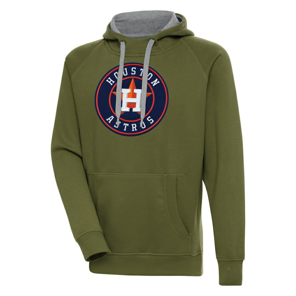 Houston Astros Antigua Victory Pullover Hoodie - Olive - MLB on Sale