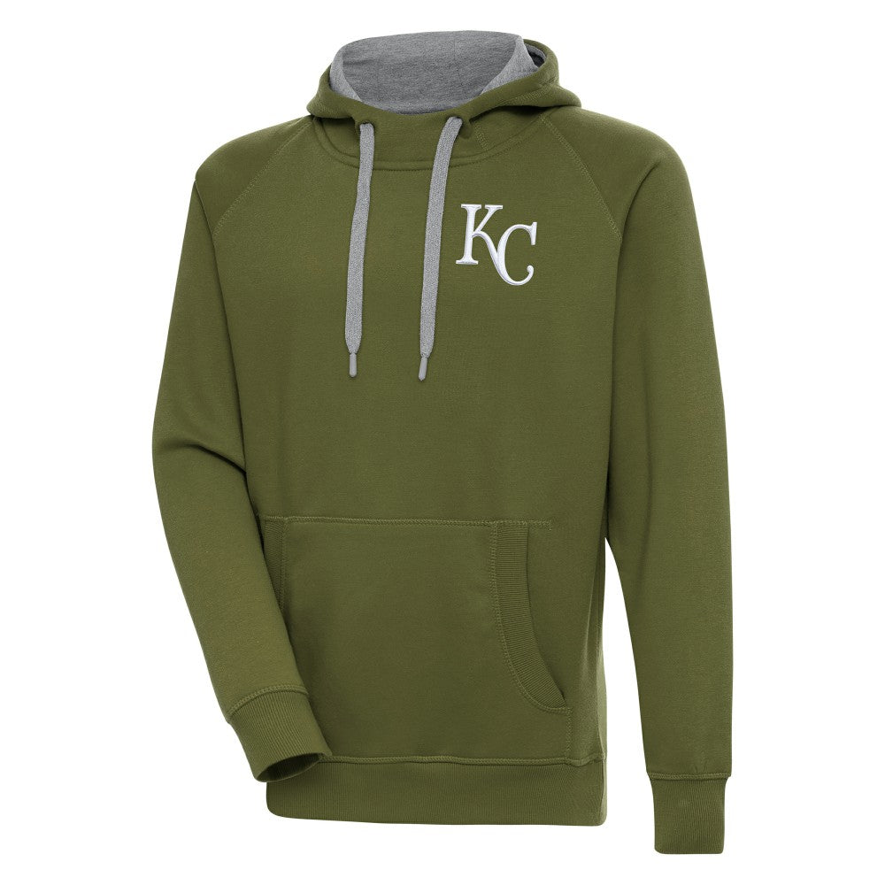 Kansas City Royals Antigua Victory Pullover Hoodie - Olive - MLB Discount