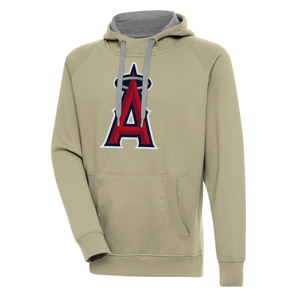 Los Angeles Angels Antigua Victory Pullover Hoodie - Khaki - MLB on Sale