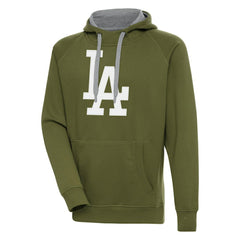 Los Angeles Dodgers Antigua Victory Pullover Hoodie - Olive - MLB Discount