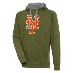 New York Mets Antigua Victory Pullover Hoodie - Olive - MLB Online