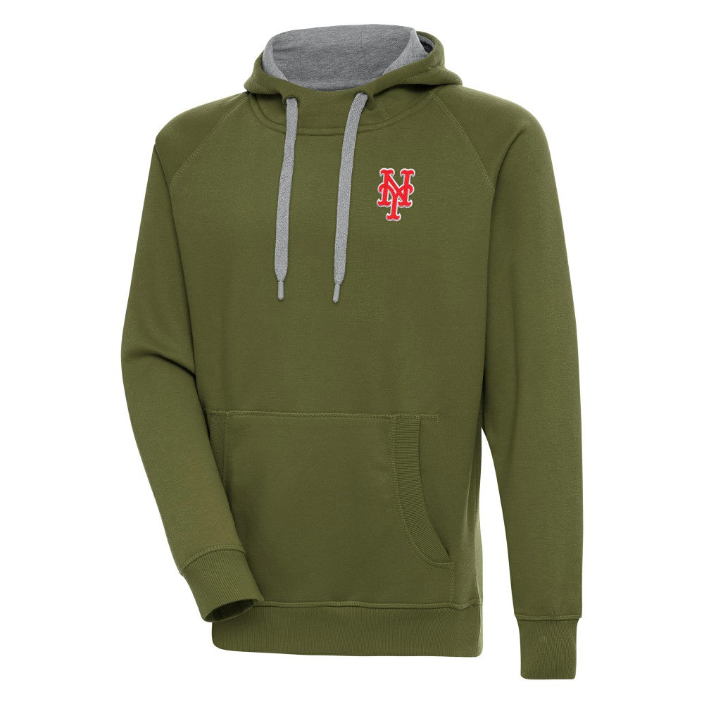 New York Mets Antigua Victory Pullover Hoodie - Olive - MLB Online
