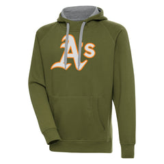 Athletics Antigua Victory Pullover Hoodie - Olive - MLB Discount