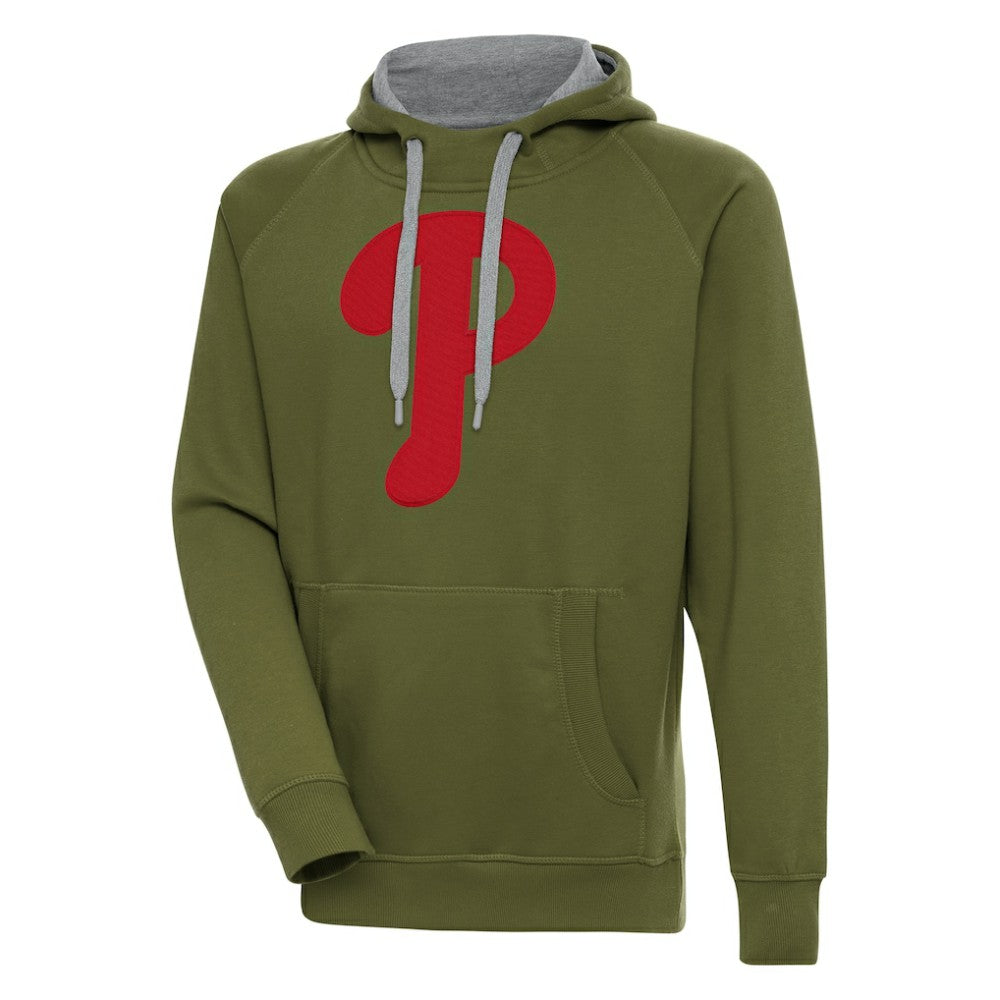 Philadelphia Phillies Antigua Victory Pullover Hoodie - Olive - MLB Sale