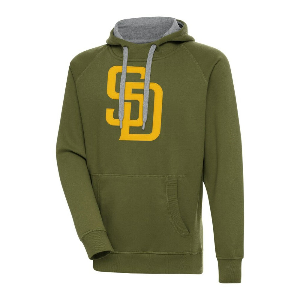 San Diego Padres Antigua Victory Pullover Hoodie - Olive - MLB Online