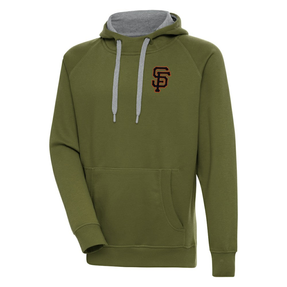 San Francisco Giants Antigua Victory Pullover Hoodie - Olive - MLB Lifestyle