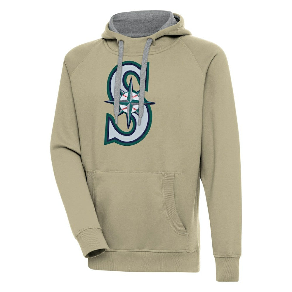 Seattle Mariners Antigua Victory Pullover Hoodie - Khaki - MLB on Sale