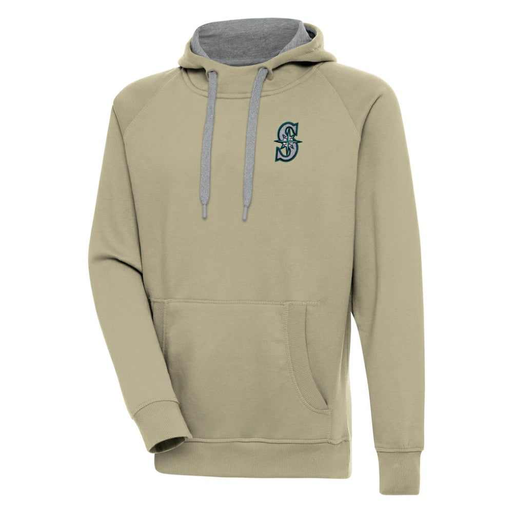 Seattle Mariners Antigua Victory Pullover Hoodie - Khaki - MLB Lifestyle
