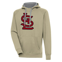 St. Louis Cardinals Antigua Victory Pullover Hoodie - Khaki - MLB Lifestyle
