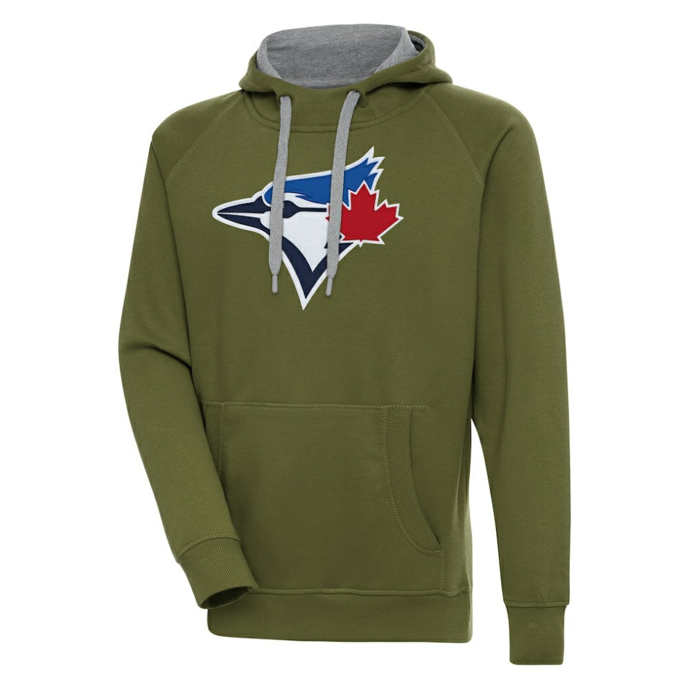 Toronto Blue Jays Antigua Victory Pullover Hoodie - Olive - MLB Sale