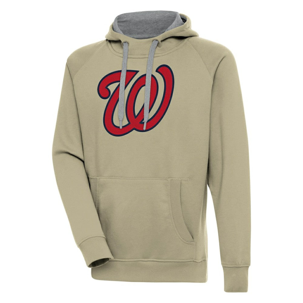 Washington Nationals Antigua Victory Pullover Hoodie - Khaki - MLB Discount