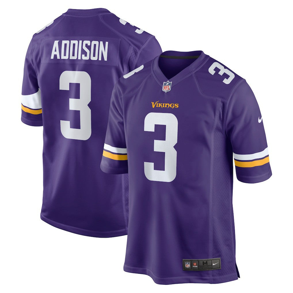 Nike Jordan Addison Minnesota Vikings Game Jersey Purple