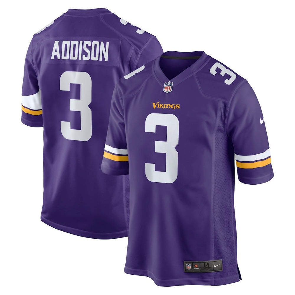 Nike Jordan Addison Minnesota Vikings Game Jersey Purple