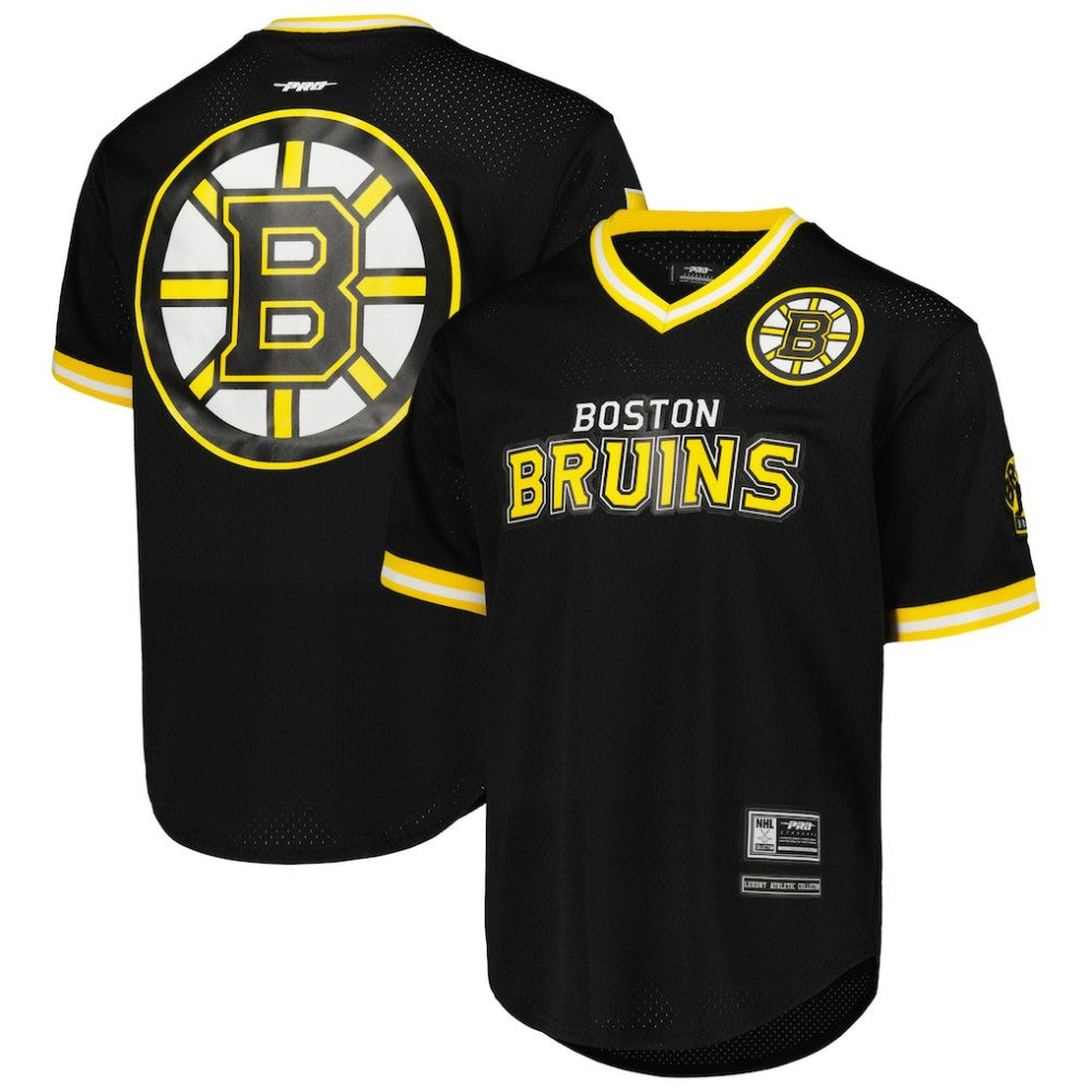Boston Bruins Pro Standard Classic Mesh V-Neck T-Shirt - Black - NHL 200041437
