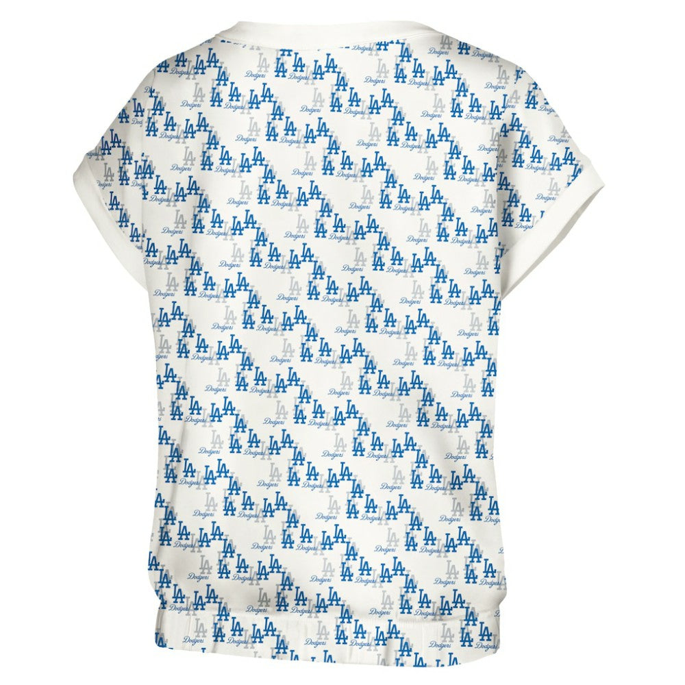 Los Angeles Dodgers Lusso Women's Madge Dolman Tri-Blend T-Shirt - White - MLB Sale