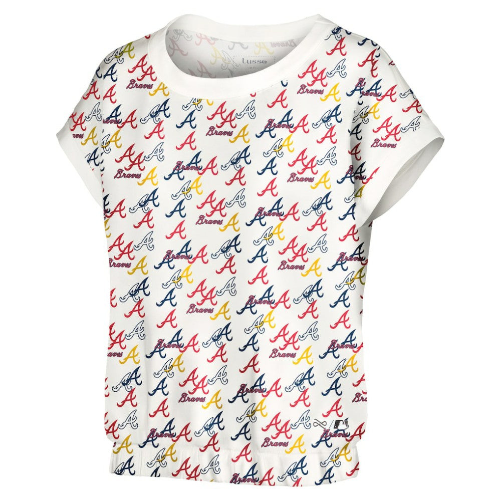 Atlanta Braves Lusso Women's Madge Dolman Tri-Blend T-Shirt - White - MLB Online